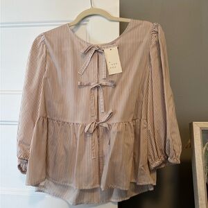 Target Striped Bow-Front Blouse